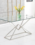 Table PYRAMIDE CHROME TRANSPARENT 180x90cm