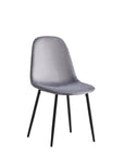 Chaise SCANDINAVE pied NOIR velours ANTHRACITE