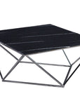 Table Basse ALINA Chrome plateau en verre trempé 80x80x45 cm