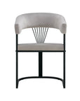 Chaise BRITTANY métal NOIR velours GRIS