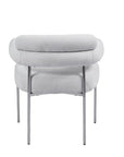 Chaise BULLE pied CHROME SERGE GRIS