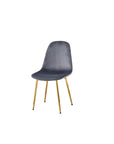 Chaise SCANDINAVE GOLD velours ANTHRACITE