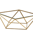 Table Basse ALINA Gold plateau en verre trempé 80x80x45 cm