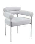 Chaise BULLE pied CHROME SERGE GRIS