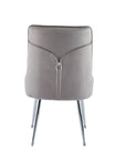 Chaise ZIP PIED CHROME velours MOKA, BEIGE, ANTHRACITE, NOIR et ROSE