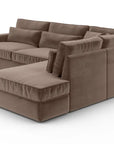 Canapé le BRISTOLA angle droit velours MOKA 315x230cm