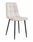 Chaise ELISA pied métal NOIR velours BEIGE, TAUPE, GRIS, ANTHRACITE et NOIR