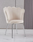 Chaise NYMPHE BEIGE PIED CHROME