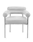Chaise BULLE pied CHROME SERGE GRIS