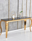 Console BAROQUE Gold plateau en verre 110x50x85 cm