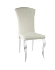 Chaise LOUIS chrome velours NOIR, ECRU, TAUPE, GRIS ET ARDOISE GRIS
