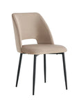 Chaise AVA métal NOIR velours TAUPE, GRIS ET BEIGE