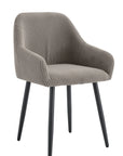 Chaise PEACH PIED METAL NOIR COTELE ECRU, BEIGE, MOKA et GRIS