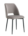 Chaise AVA métal NOIR velours TAUPE, GRIS ET BEIGE