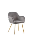 Chaise CANVAS pied GOLD assise en velours BEIGE, TAUPE, ANTHRACITE et GRIS