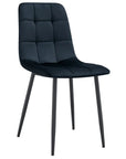 Chaise ELISA pied métal NOIR velours BEIGE, TAUPE, GRIS, ANTHRACITE et NOIR