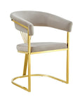 Chaise BRITTANY GOLD VELOURS BEIGE ET MOKA