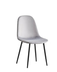 Chaise SCANDINAVE pied NOIR velours GRIS