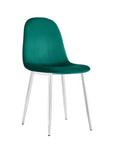 Chaise SCANDINAVE velours VERT SAPIN pied CHROME