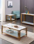Console FLUTE Gold plateau en verre 120x40x78 cm