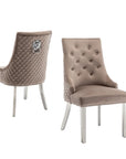 Chaise LION MATELASSEE CHROME NOIR, BEIGE, ANTHRACITE, MOKA, GRIS