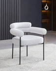 Chaise BULLE pied METAL NOIR serge GRIS et velours BEIGE