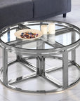 Table basse ELVE chrome transparent 90x45cm