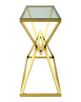 Console PYRAMID en verre Transparent 120x40x78 cm