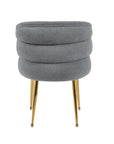 Chaise SACHA pied GOLD tissus effet LIN ECRU, MOKA, GRIS, ANTHRACITE
