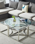 Table basse ELVE chrome transparent 90x45cm