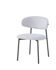 Chaise LULU pied métal noir serge GRIS, BEIGE, MOKA, ANTHRACITE