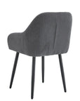 Chaise PEACH PIED METAL NOIR COTELE ECRU, BEIGE, MOKA et GRIS