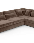 Canapé le BRISTOLA angle droit velours MOKA 315x230cm