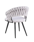Chaise CAROLINA PIED METAL NOIR VELOURS BEIGE, TAUPE, ANTHRACITE ET LIGHT GRIS