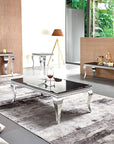 Table basse BAROQUE Chrome 120x60x45 cm