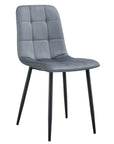 Chaise ELISA pied métal NOIR velours BEIGE, TAUPE, GRIS, ANTHRACITE et NOIR