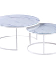 Lot de 2 tables Basses Gigogne ARTO inox et plateau en verre