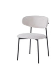 Chaise LULU pied métal noir serge GRIS, BEIGE, MOKA, ANTHRACITE
