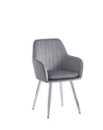 Chaise CANVAS pieds CHROME velours BEIGE, TAUPE, GRIS et ANTHRACITE