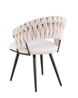 Chaise CAROLINA PIED METAL NOIR VELOURS BEIGE, TAUPE, ANTHRACITE ET LIGHT GRIS