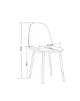 Chaise SCANDINAVE pied NOIR velours ANTHRACITE
