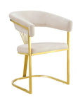 Chaise BRITTANY GOLD VELOURS BEIGE ET MOKA