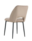 Chaise AVA métal NOIR velours TAUPE, GRIS ET BEIGE