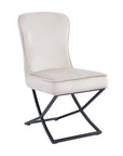 Chaise GABRIELLE METAL NOIR velours BEIGE, TAUPE, ANTHRACITE et NOIR