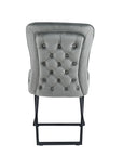 Chaise GABRIELLE METAL NOIR velours BEIGE, TAUPE, ANTHRACITE et NOIR