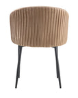 Chaise CARLITA PIED METAL NOIR velours BEIGE, TAUPE, MOKA, GRIS et NOIR