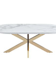 Table basse MANON PIED GOLD MARBRE BLANC 120x60cm