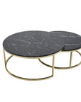 Lot de 2 tables Basses Gigogne ARTO Gold et plateau en verre