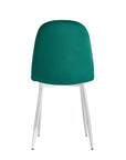 Chaise SCANDINAVE velours VERT SAPIN pied CHROME