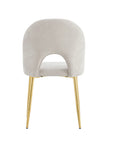Chaise TEDDY chenille MOKA pied GOLD